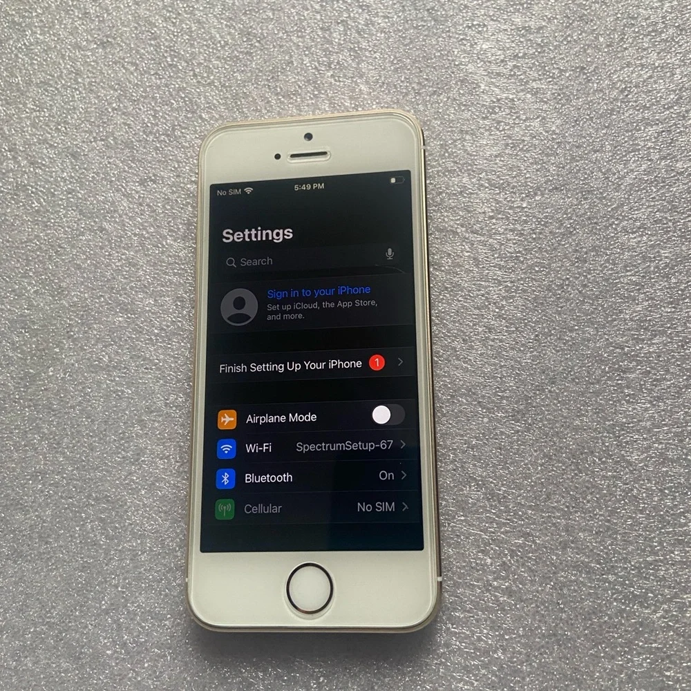 iPhone SE 64GB Custom Mirror Gold Housing + Gold Top /Bottom Glass+White Screen
